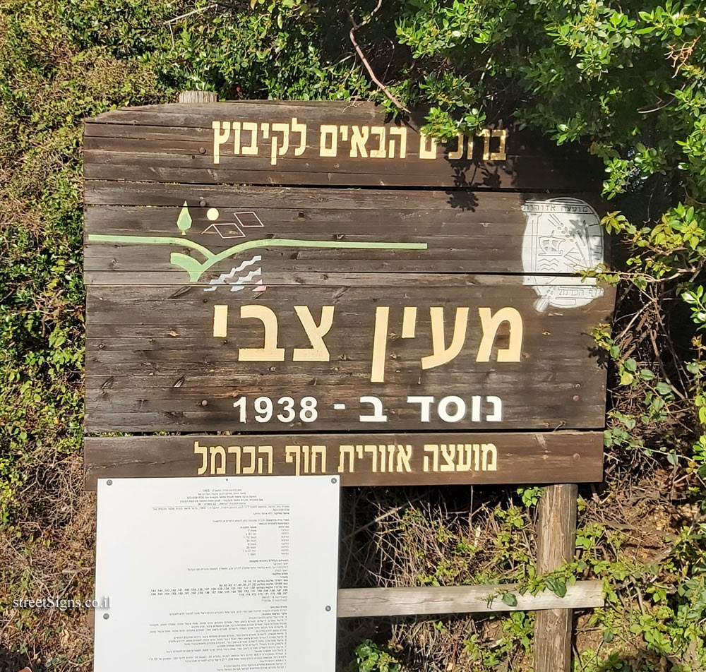 Ma’ayan Tzvi - The entrance sign to the kibbutz