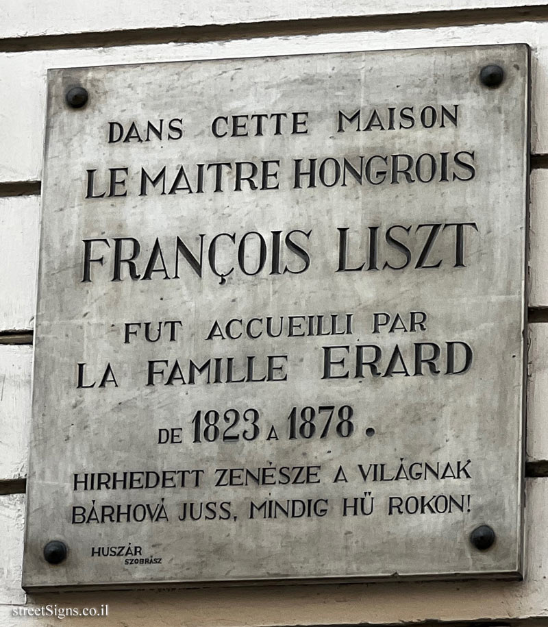 Paris - The house where the composer Franz Liszt lived