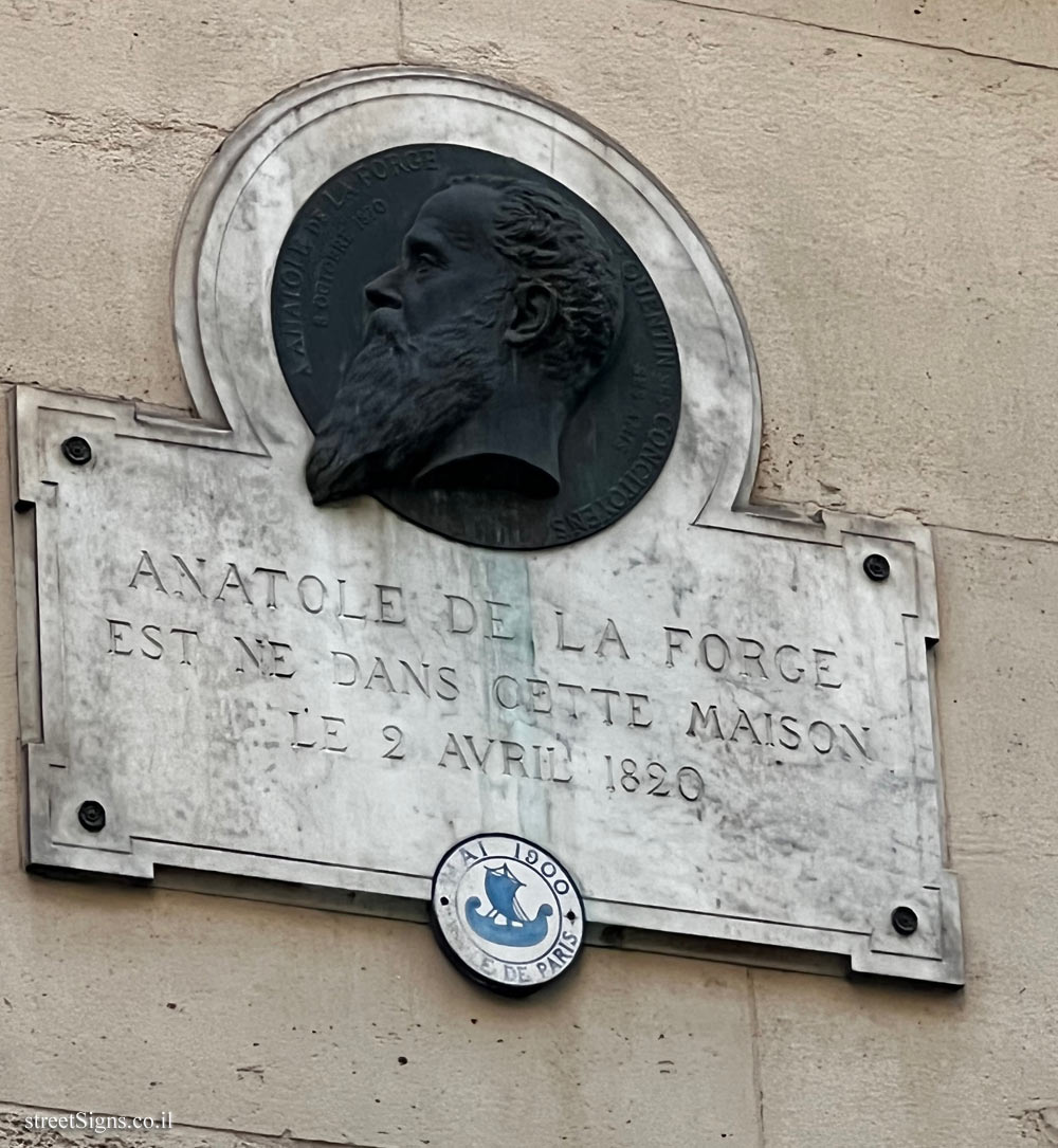 Paris - The house where Anatole de La Forge was born