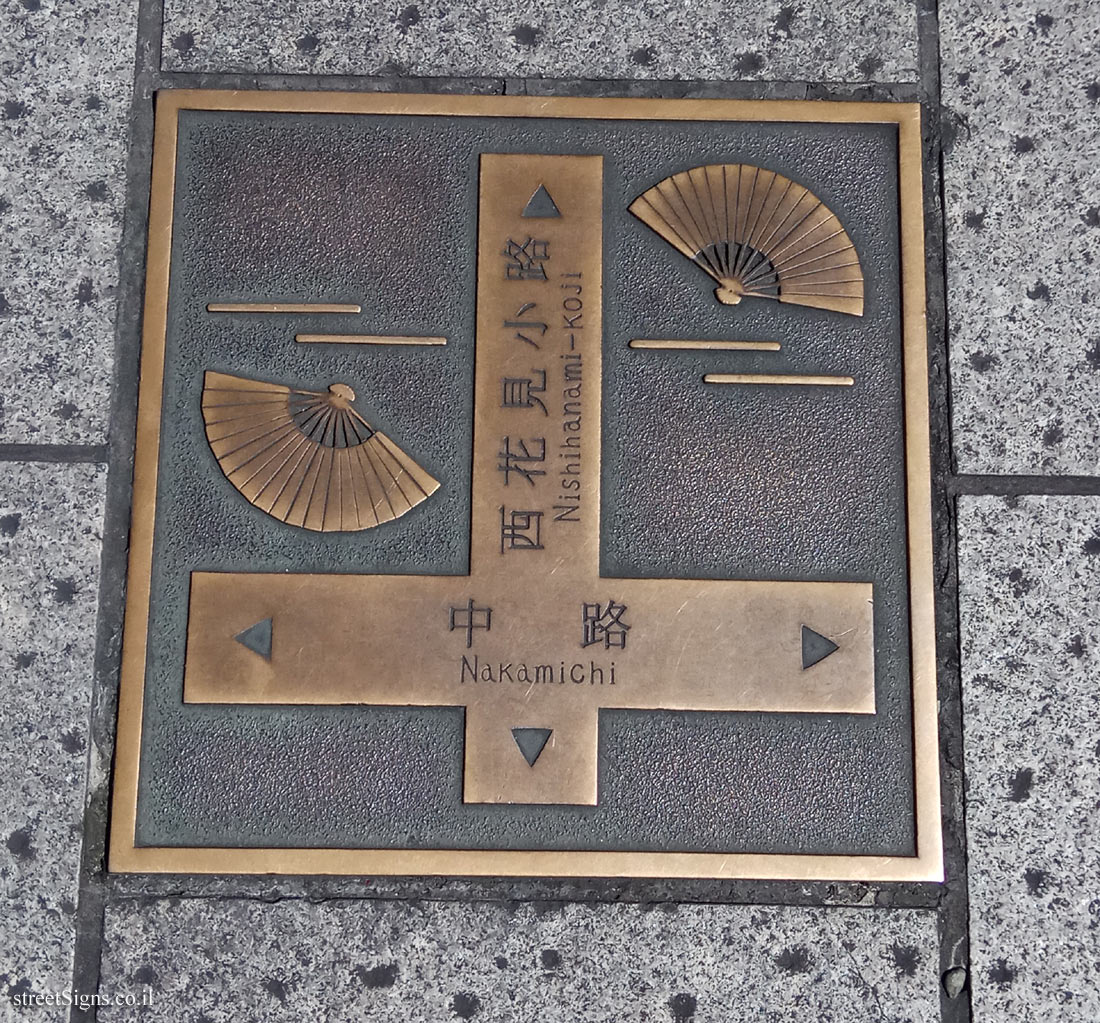 Kyoto - a direction sign pointing to sites in the city