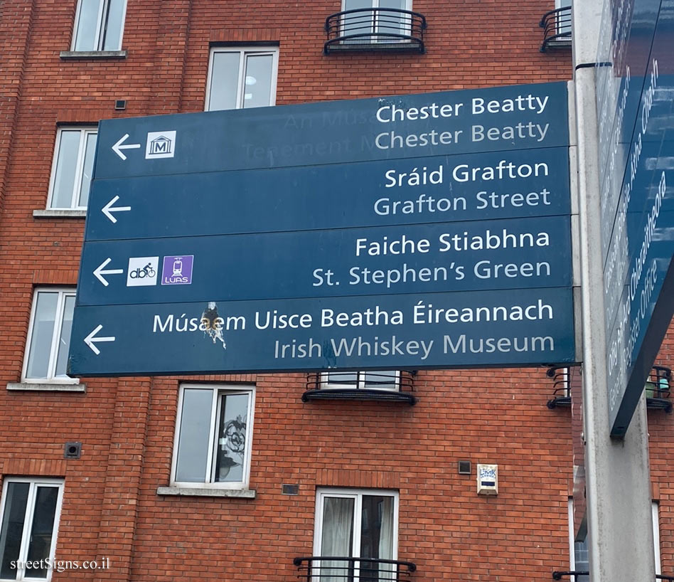 Dublin - A direction sign pointing to sites in the city