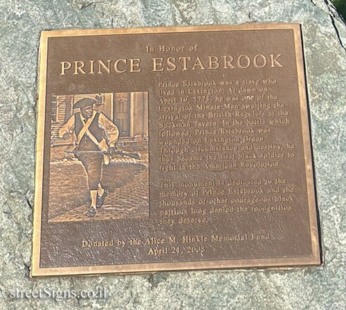 Lexington - Commemorative plaque for Prince Eastbrook