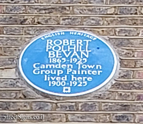 London - Commemorative plaque where the painter Robert Bevan lived