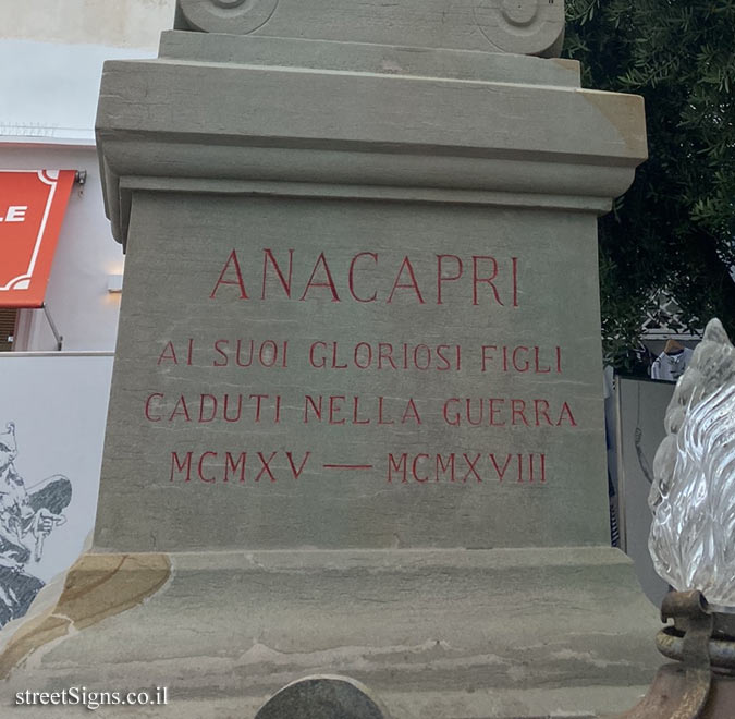 Anacapri (Capri) - A monument in memory of those who fell in the World Wars