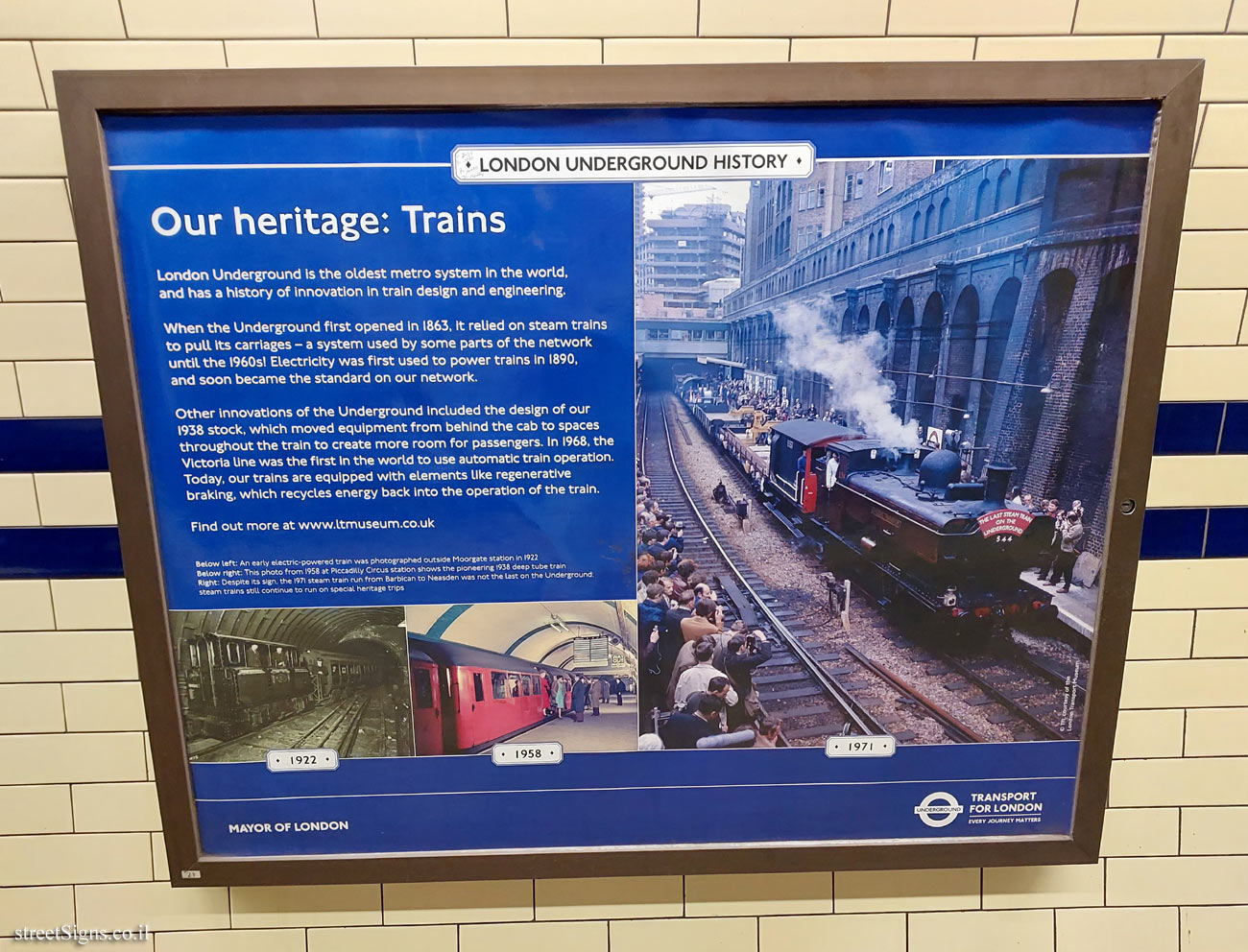 London -  London Underground History - Our heritage: Trains