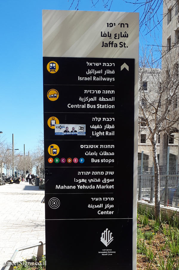 Jerusalem - A direction sign pointing to the city’s sites - Jaffa Road