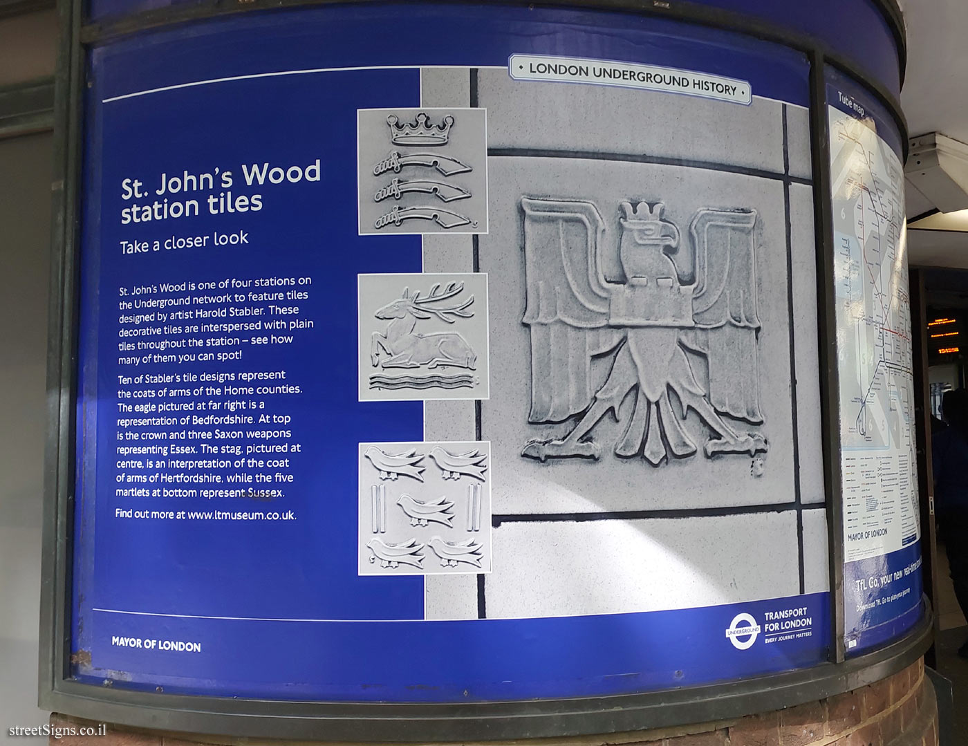 London -  London Underground History - St. John’s Wood station tiles