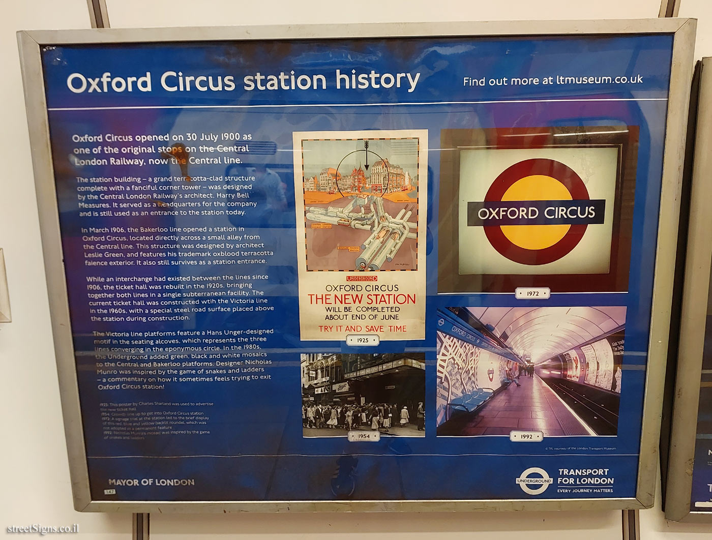 London - London Underground History - Oxford Circus Station