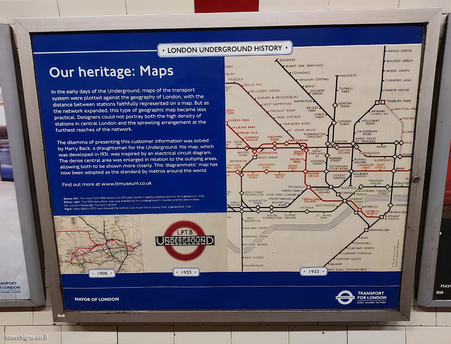 London -  London Underground History - Our heritage: Maps
