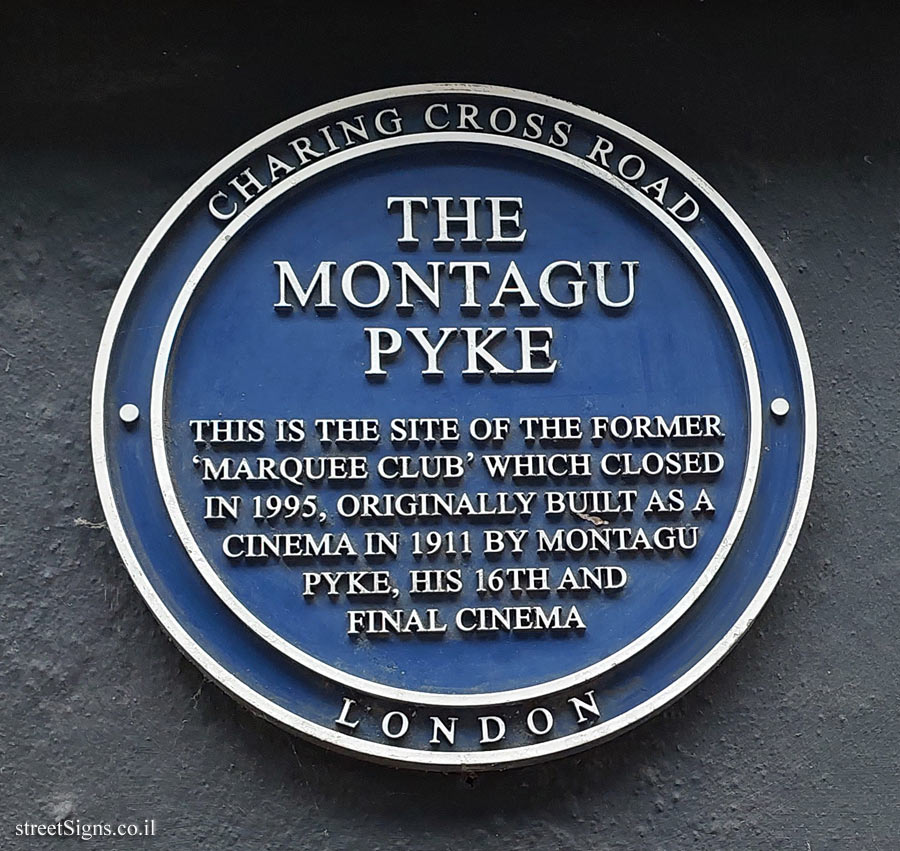 London - Commemorative plaque in Montagu Pyke
