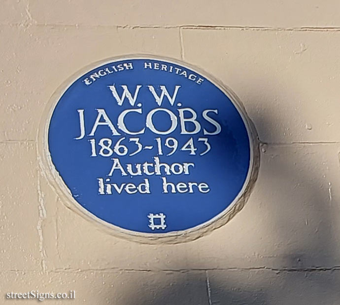 London - A commemorative sign where the writer W. W. Jacobs lived