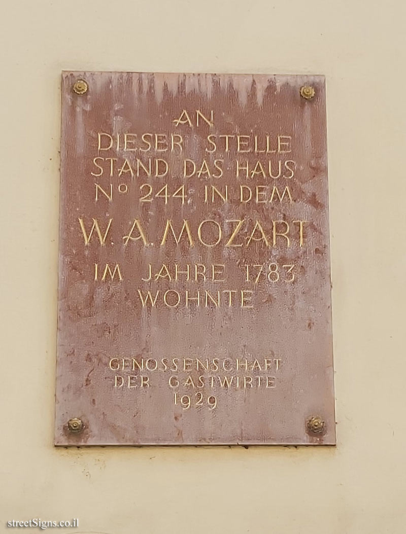 Vienna - A plaque on a house where Mozart lived