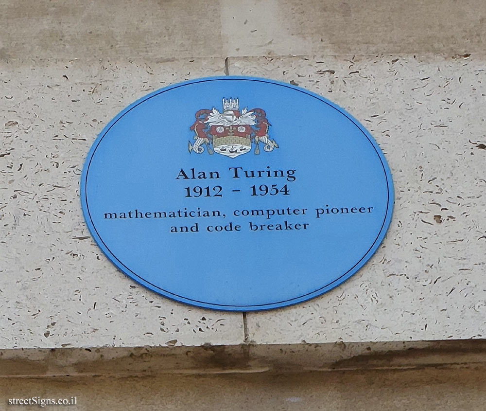 Cambridge - A memorial plaque where mathematician Alan Turing studied