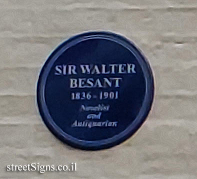 London - Hampstead - Commemorative plaque at the place where Walter Besant lived