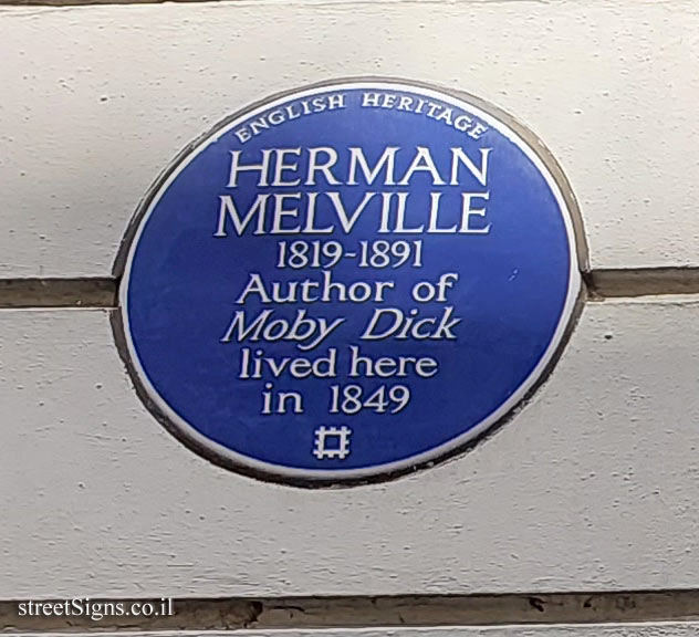 London - commemorative plaque in the place where the writer Herman Melville lived