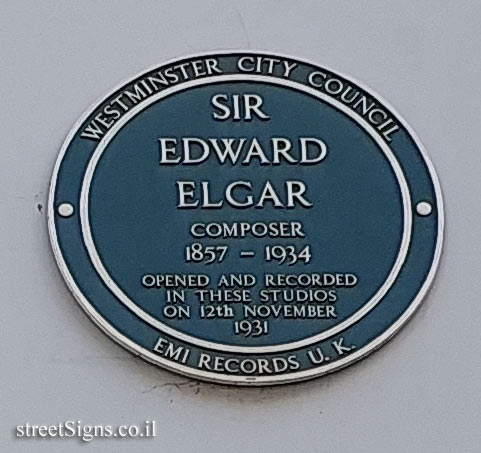 London - Abbey Road Studios - Commemorative plaque for composer Edward Elgar