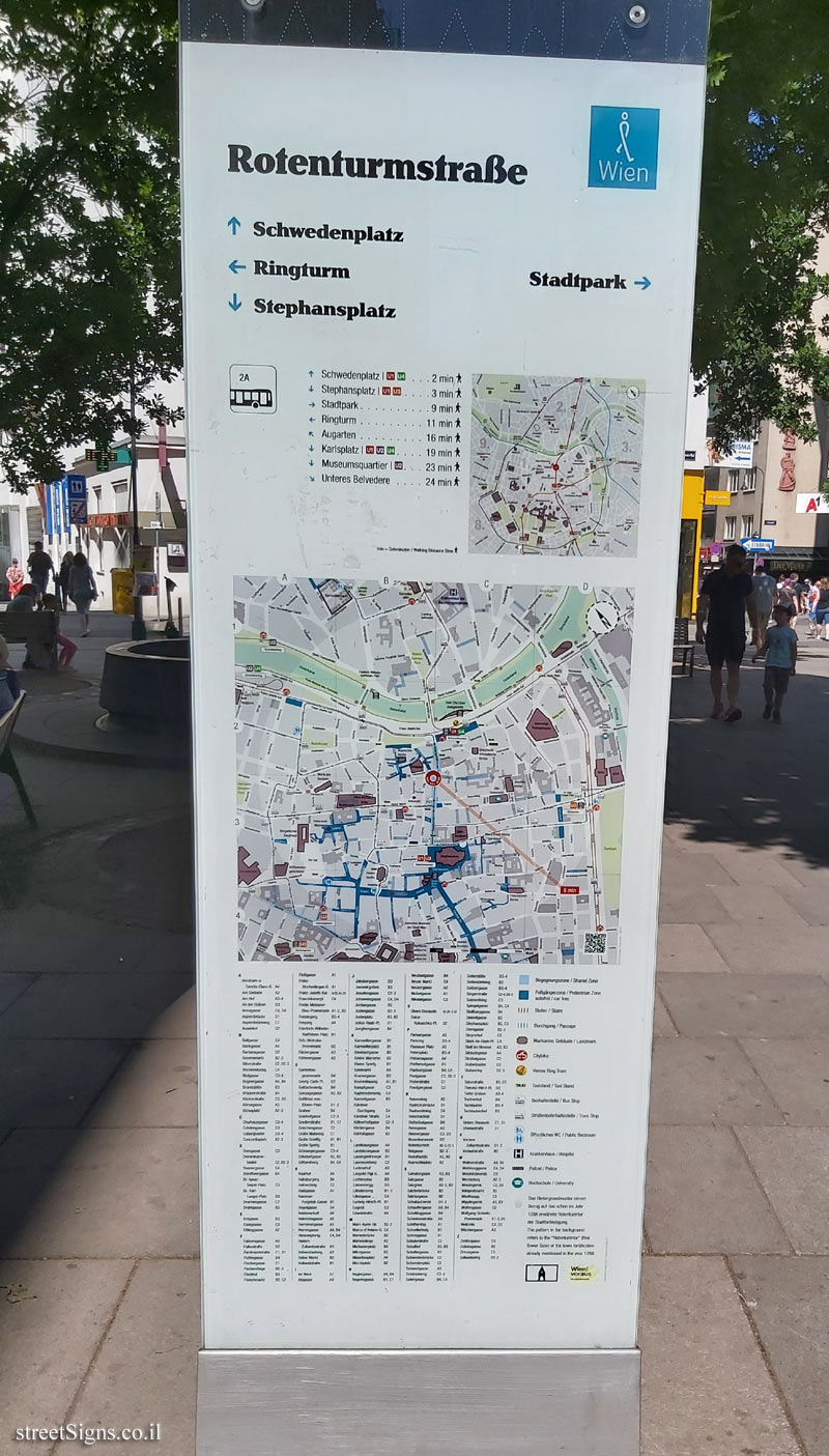 Vienna - city map around Rotenturmstraße