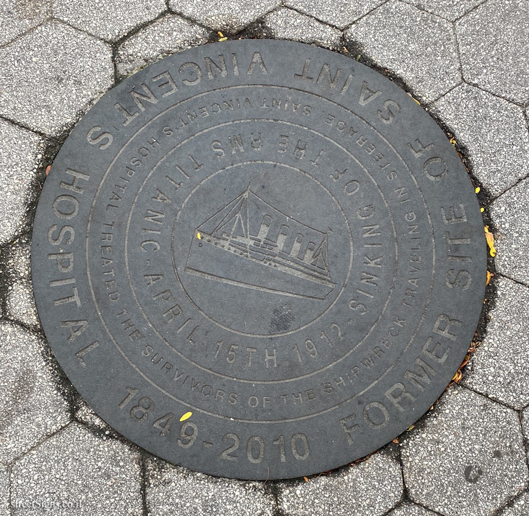 New York - commemoration of the St. Vincent Medical Center - Treatment of Titanic survivors