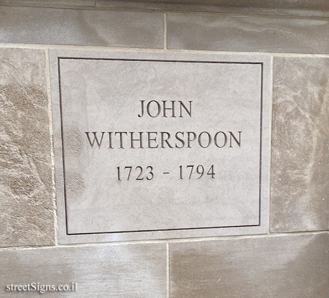 Princeton University - John Witherspoon memorial plaque