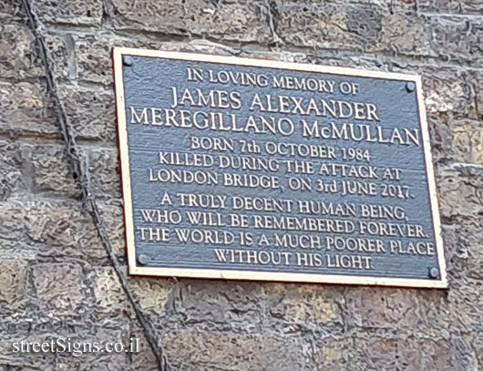 London - Plaque commemorating those killed in the terrorist attack on London Bridge