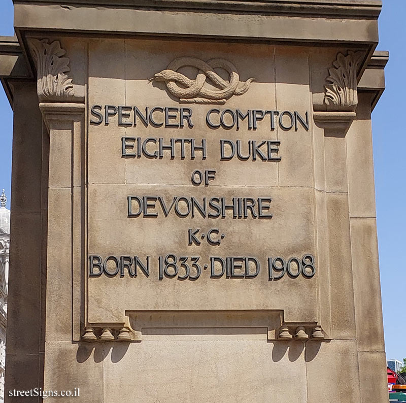 London - A statue commemorating the statesman Spencer Cavendish