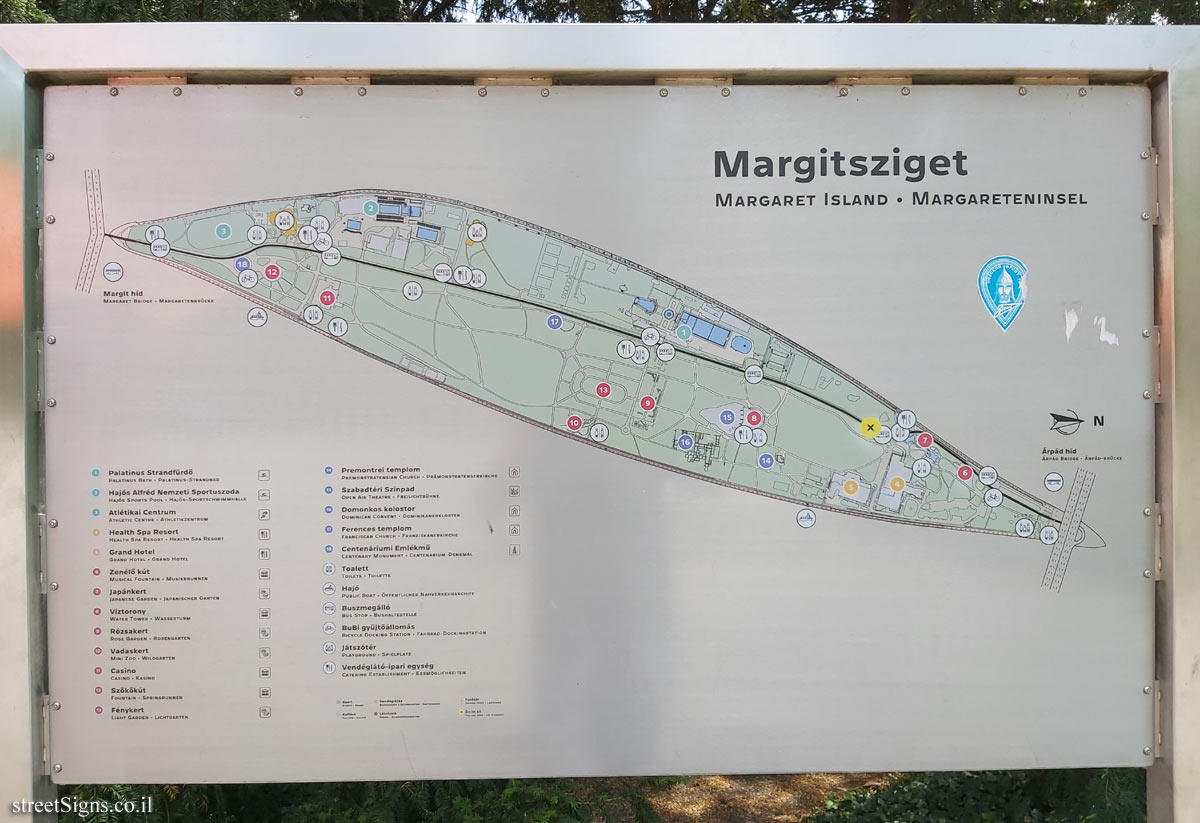 Budapest - Map of Margaret Island