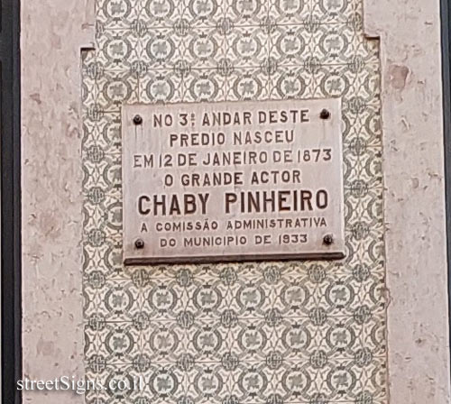 Lisbon - the house where the actor Chaby Pinheiro was born