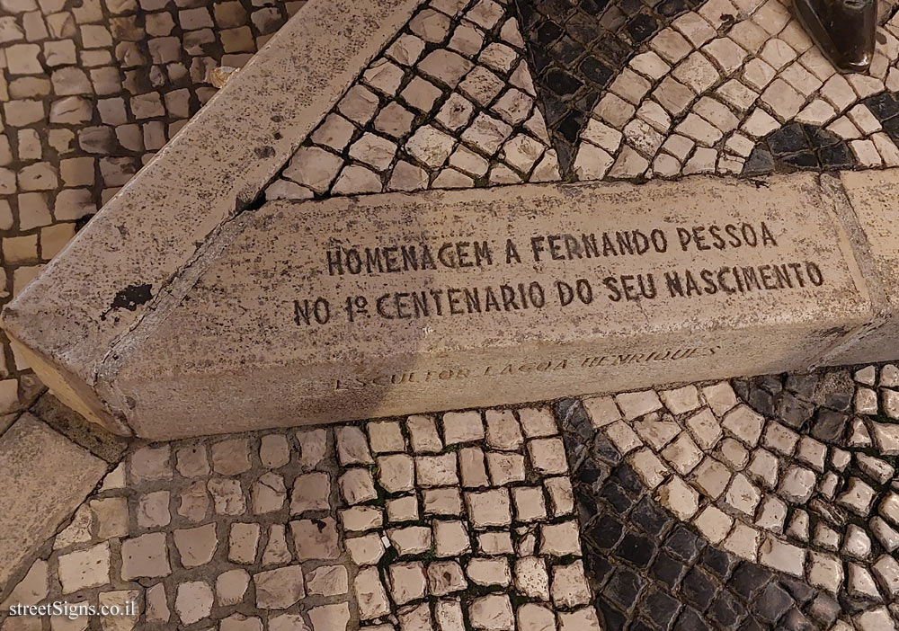 Lisbon - commemorative statue of the poet Fernando Pessoa