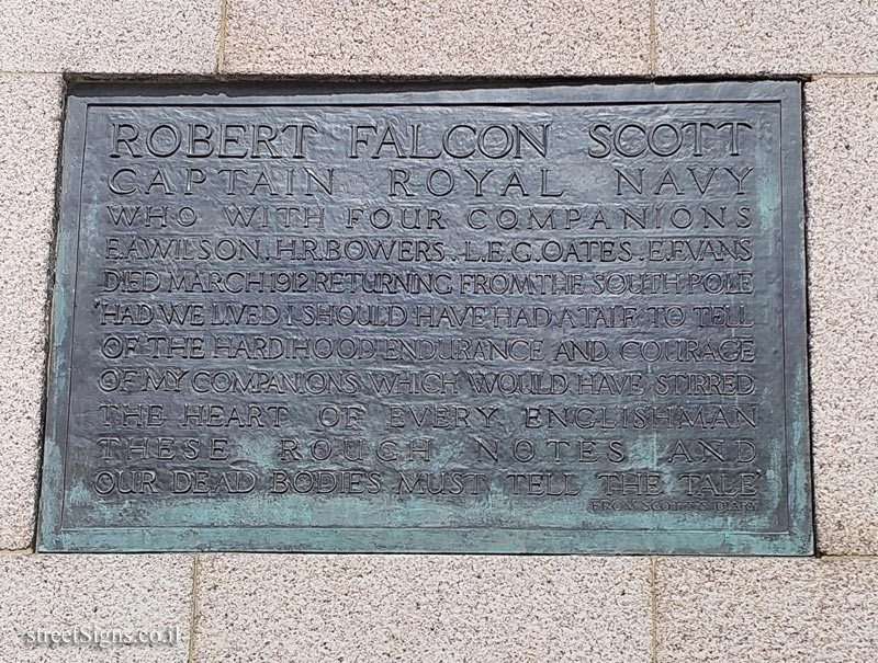 London - A statue commemorating the explorer Robert Falcon Scott