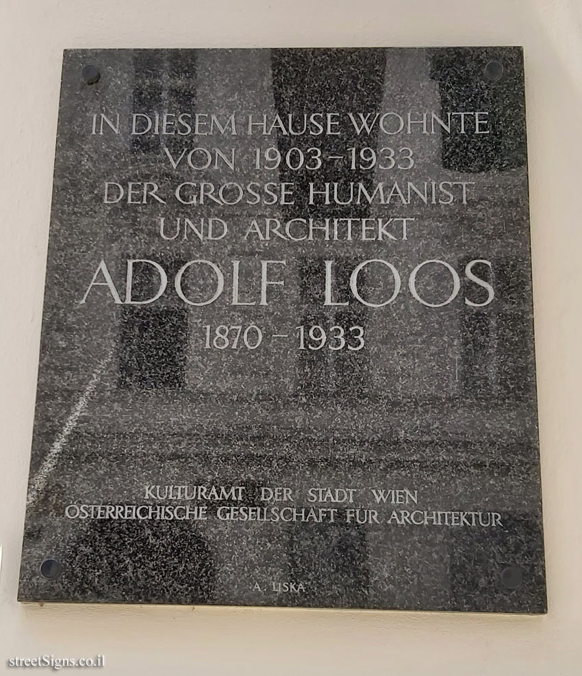 Vienna - the house where the architect Adolf Loos lived