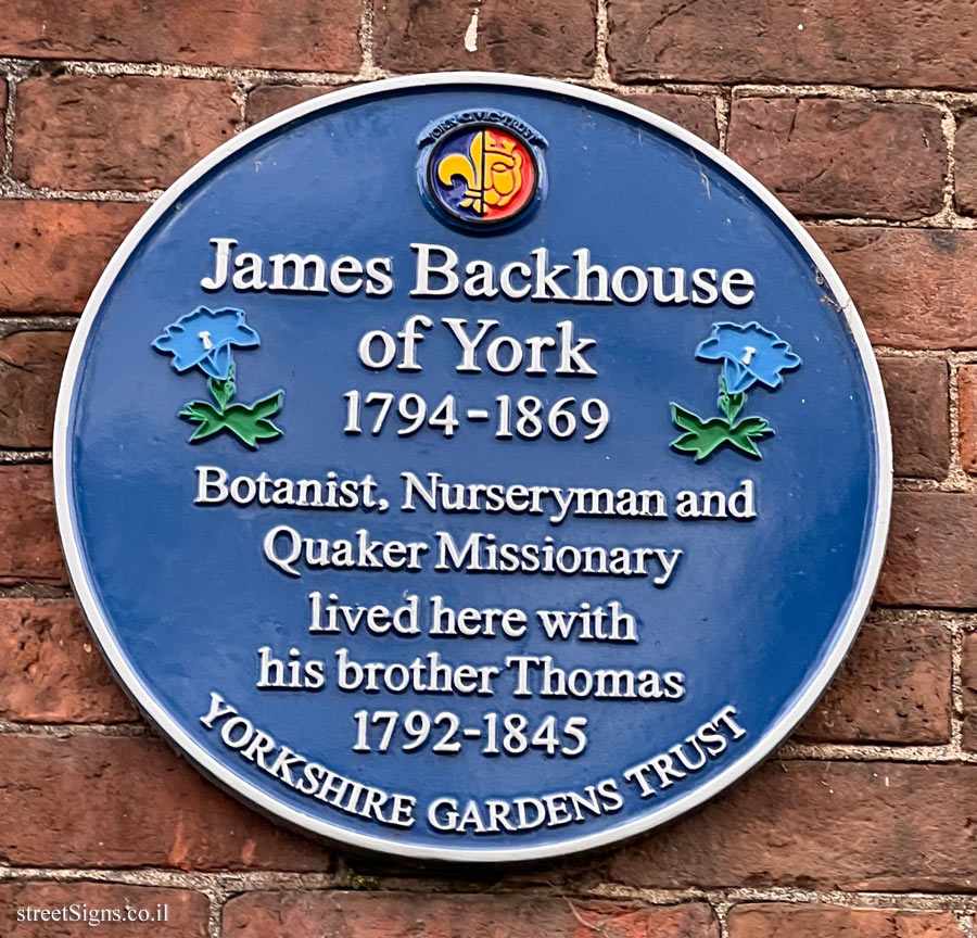 York - the house where the botanist James Backhouse lived