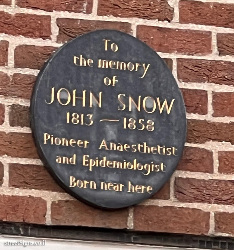 York - commemorative plaque at the place where  John Snow was born