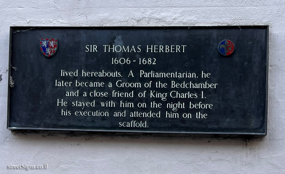 York - Commemorative plaque at the place where Thomas Herbert lived