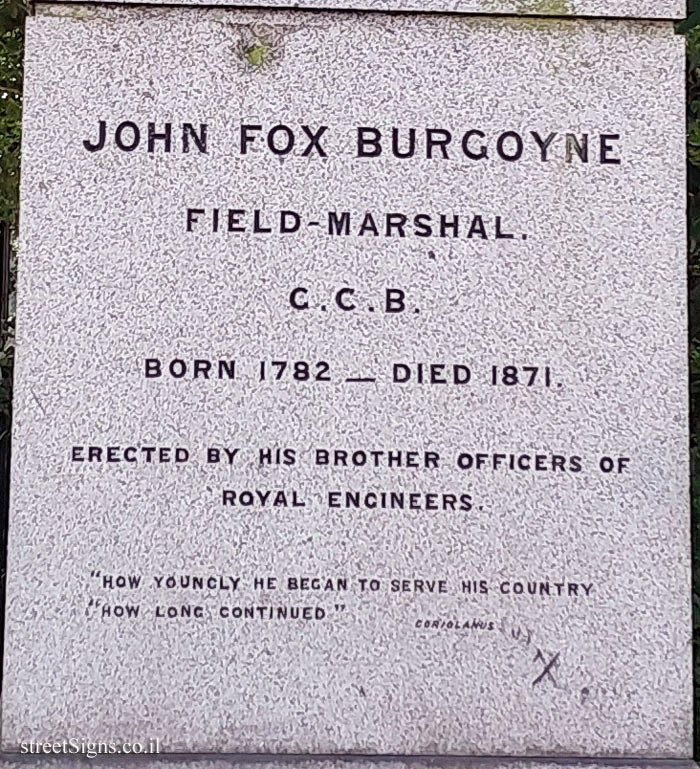 London - A statue commemorating the military man John Fox Burgoyne