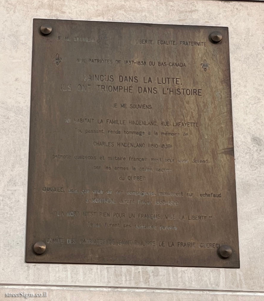 Paris - Memorial plaque to Charles Hindenlang