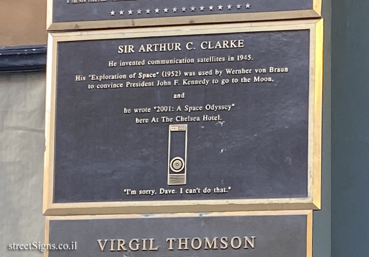 New York - Chelsea Hotel - The writer Arthur C. Clark
