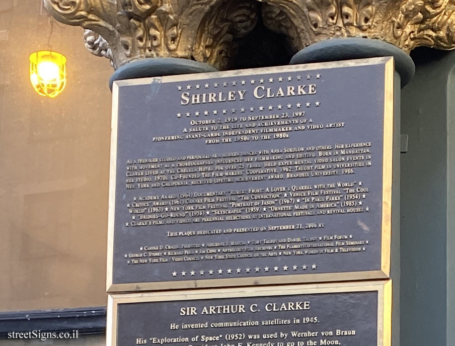New York - Chelsea Hotel - Filmmaker Shirley Clarke