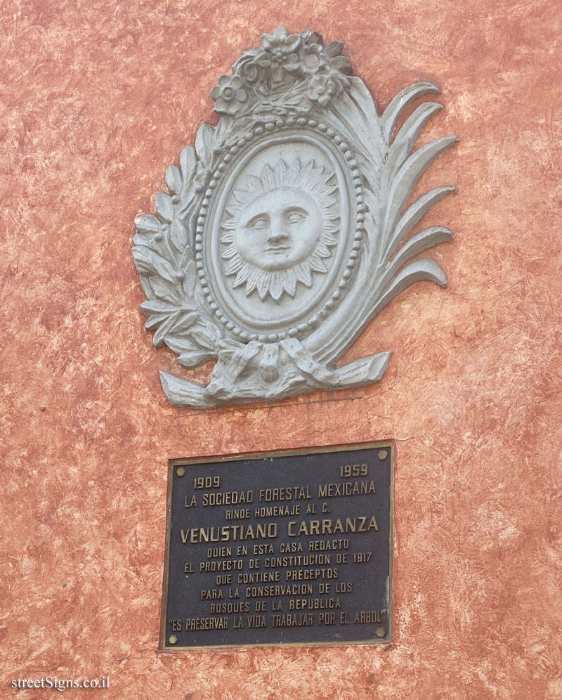 Mexico City - Plaque honoring the President of Mexico for the Forest Conservation Law