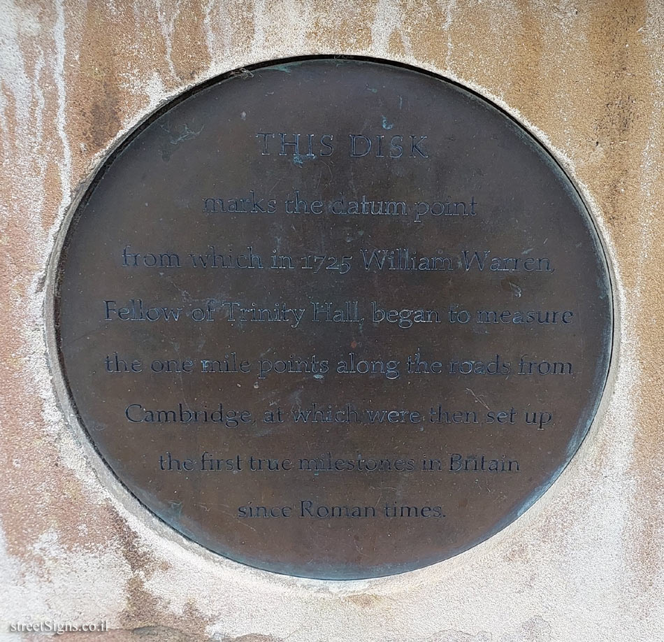Cambridge - the place from where the first mile stone was measured in Britain