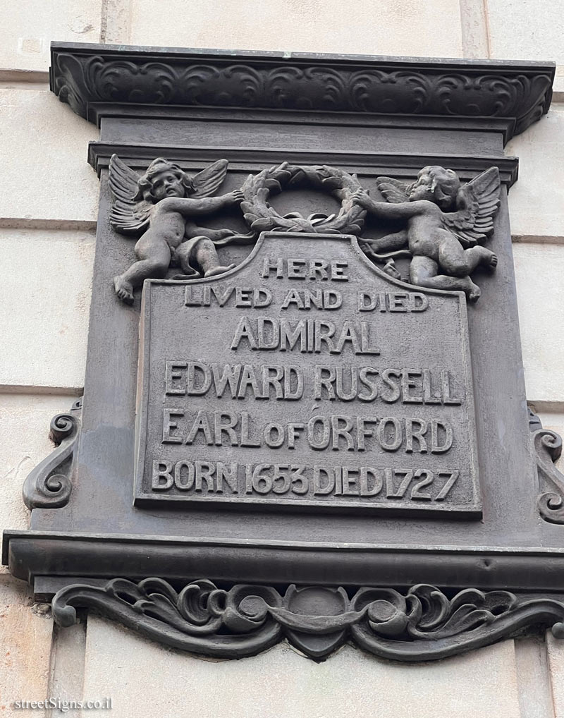 London - the place where Admiral Edward Russell lived and died