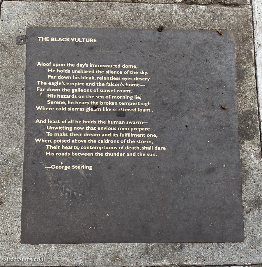 Berkeley - Berkeley Poetry Walk - "The Black Vulture" a song by George Sterling