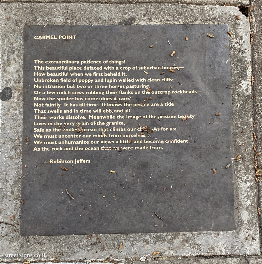 Berkeley - Berkeley Poetry Walk - "Carmel Point" a song by Robinson Jeffers