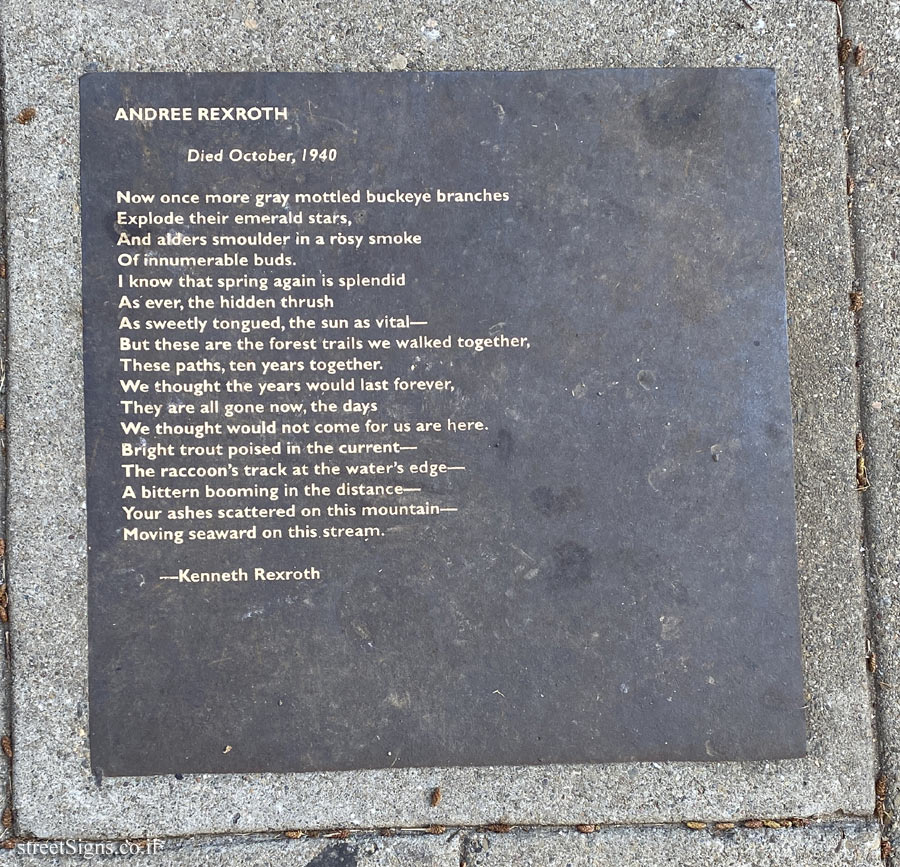 Berkeley - Berkeley Poetry Walk - "Andrée Rexroth" a song by Kenneth Rexroth