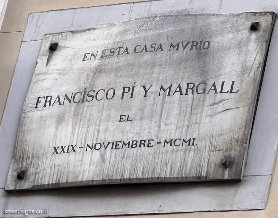 Madrid - the house where the Minister of the Interior of Spain Francesco Pi i Margall lived