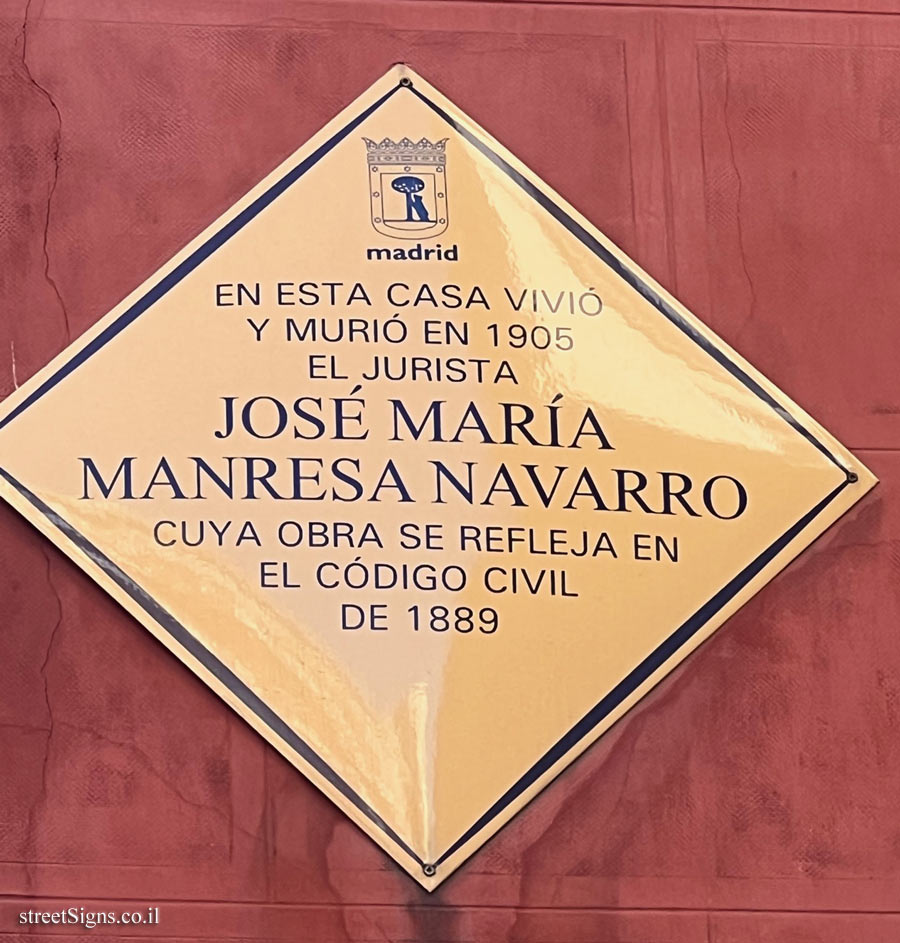 Madrid - the house where the jurist José María Manresa Navarro lived