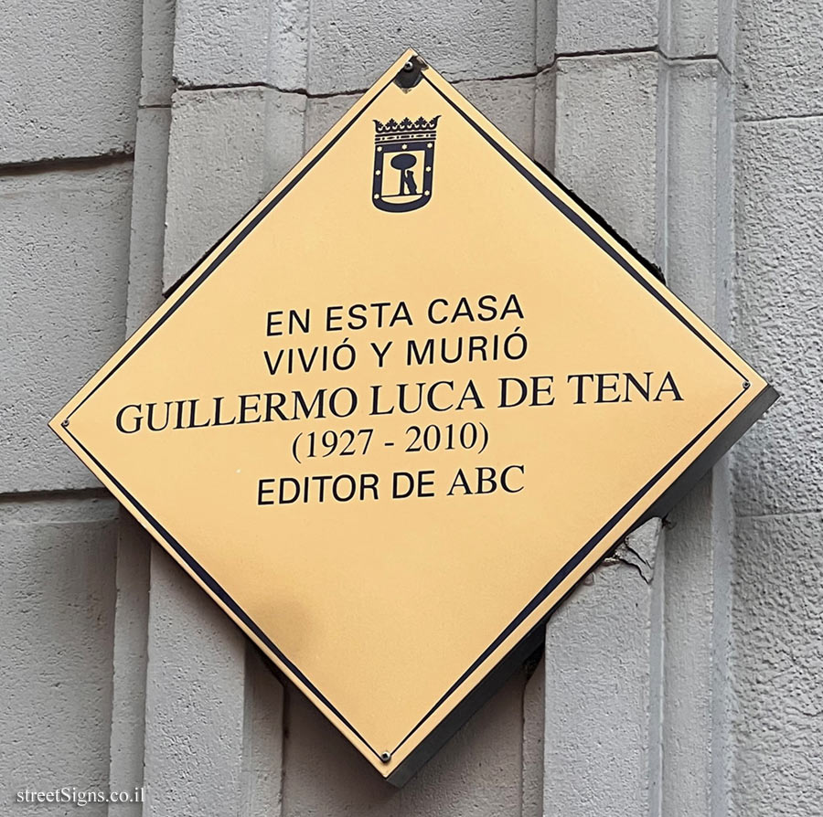 Madrid - the house where the journalist Guillermo Luca de Tena lived