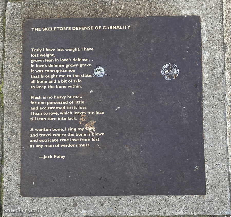 Berkeley - Berkeley Poetry Walk - "The Skeleton’s Defense of Carnality" a song by Jack Foley