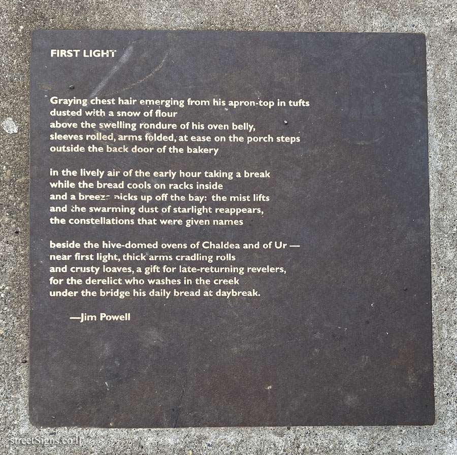 Berkeley - Berkeley Poetry Walk - "First Light" a song by Jim Powell