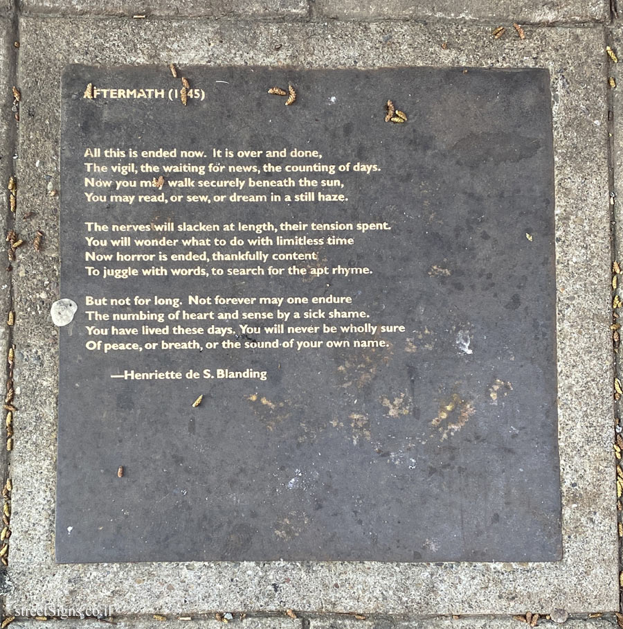 Berkeley - Berkeley Poetry Walk - "Aftermath (1945)" a song by - Henriette de S. Blanding