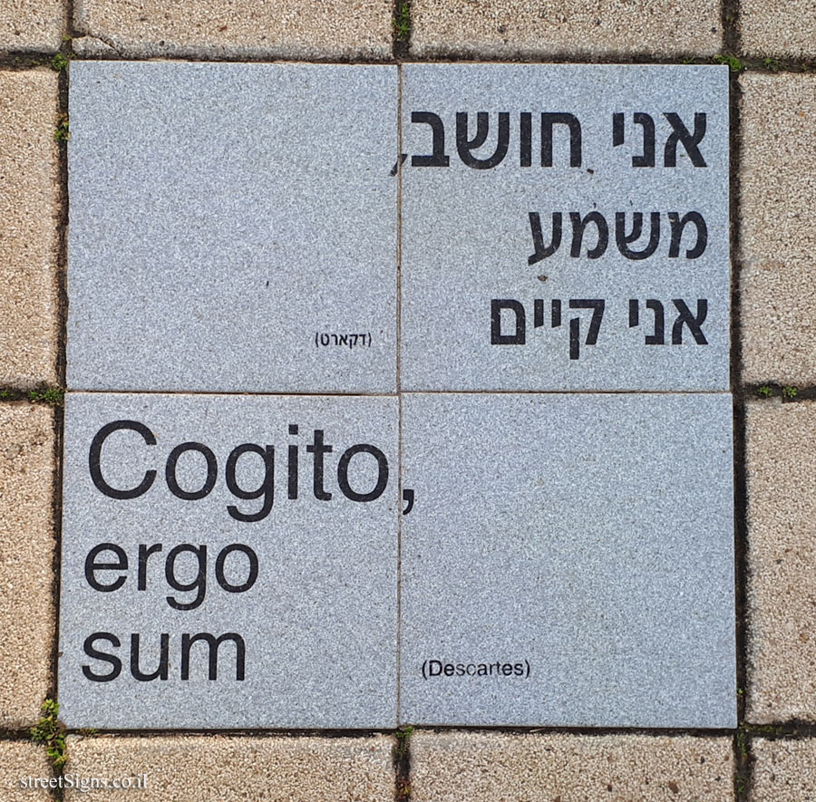 Tel Aviv University - Entin Square tiles - Cogito, ergo sum (Descartes)